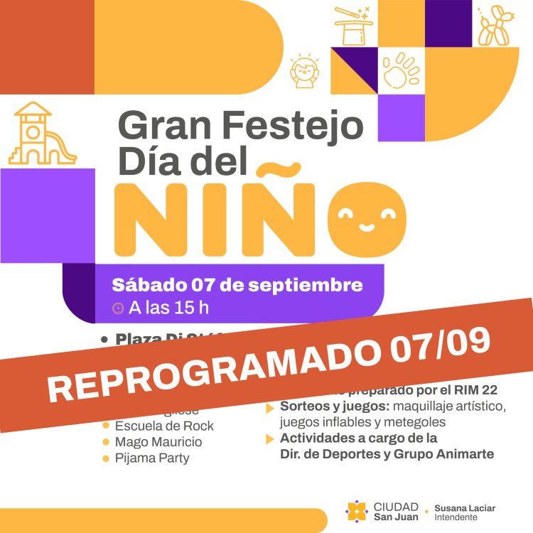 Capital reprograma el Festejo del Día del Niño por las condiciones climáticas