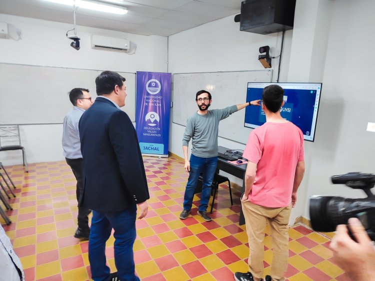 Espejo participó de la inauguración del aula híbrida de la UNSJ en Jáchal