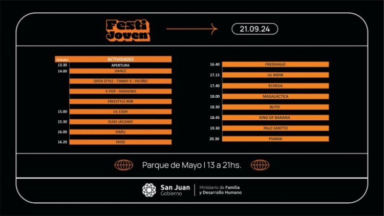 FestiJoven presenta la grilla con los horarios de los artistas que actuarán