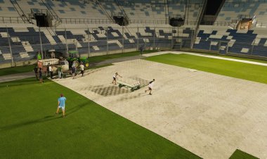 Comenzó la colocación de la cubierta protectora del césped en el Estadio del Bicentenario