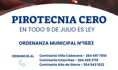 9 de Julio prohibe el uso de pirotecnia