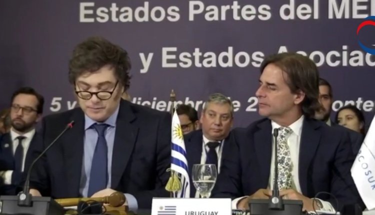 Javier Milei asumió la presidencia del Mercosur con un chiste particular