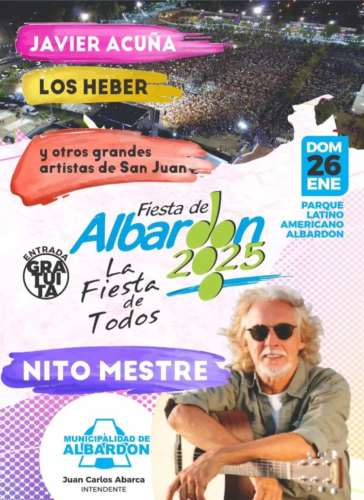 Albardon festeja Aniversario con grandes artistas nacionales