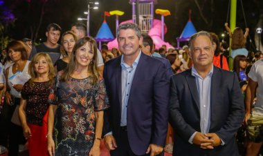 Orrego inauguró un nuevo y moderno sector de juegos en el Parque de Mayo