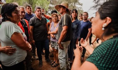 El gobernador Orrego recorrió las zonas afectadas por el temporal en Jáchal