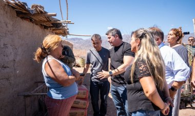 Orrego recorrió las zonas afectadas por las lluvias en Calingasta