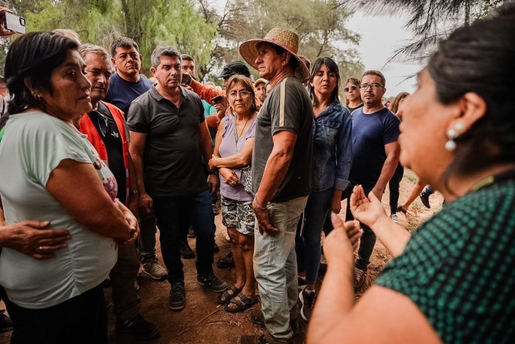 El gobernador Orrego recorrió las zonas afectadas por el temporal en Jáchal