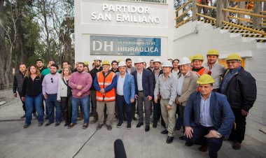 Abren las renovadas compuertas del Dique San Emiliano, una obra clave para el riego provincial