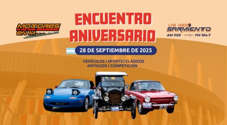 El Encuentro Aniversario de autos clásicos será en el estacionamiento del velódromo