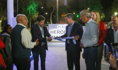 Inauguran la renovación integral de la Plaza Héroes de Malvinas en Santa Lucía