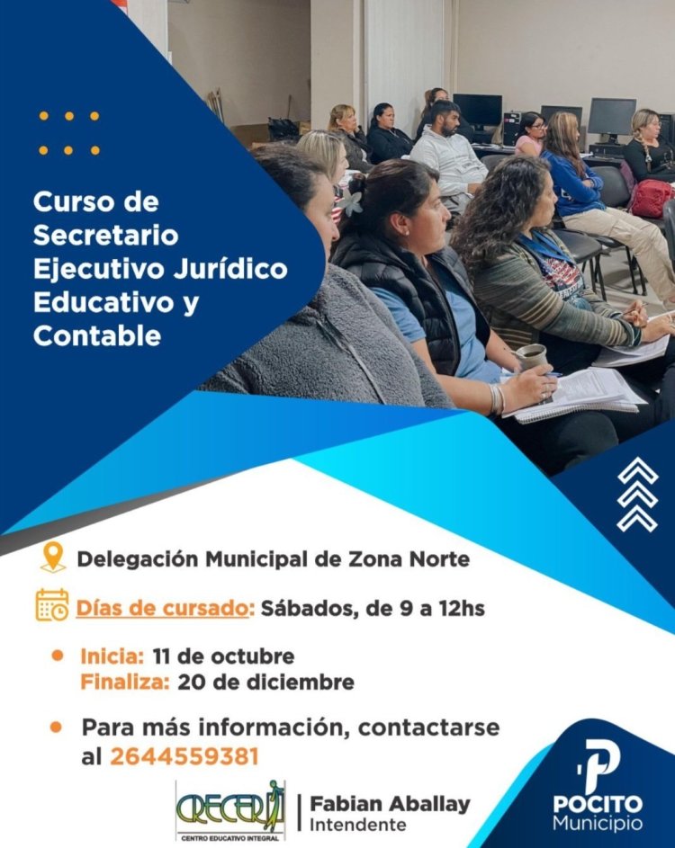 El Municipio de Pocito dictará dos importantes cursos