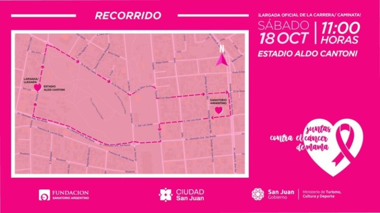 Modificación del tránsito por la caminata “Juntas contra el cáncer de mama”