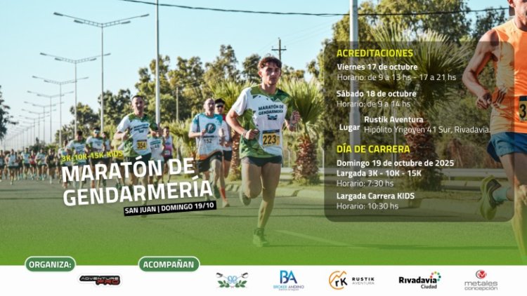 Horarios de competencia y cortes de la Maratón de Gendarmería