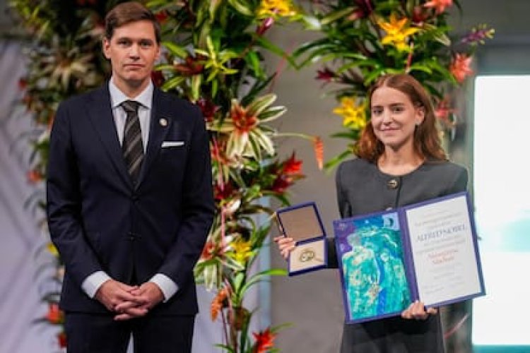 Ana Corina Sosa, hija de María Corina Machado, recibió el premio Nobel de la Paz en nombre de su madre