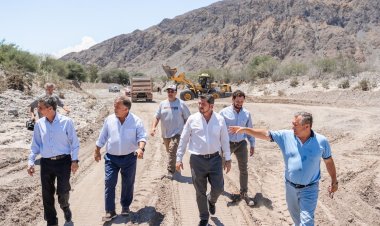 Orrego recorrió las zonas afectadas por el temporal en Zonda y Ullum