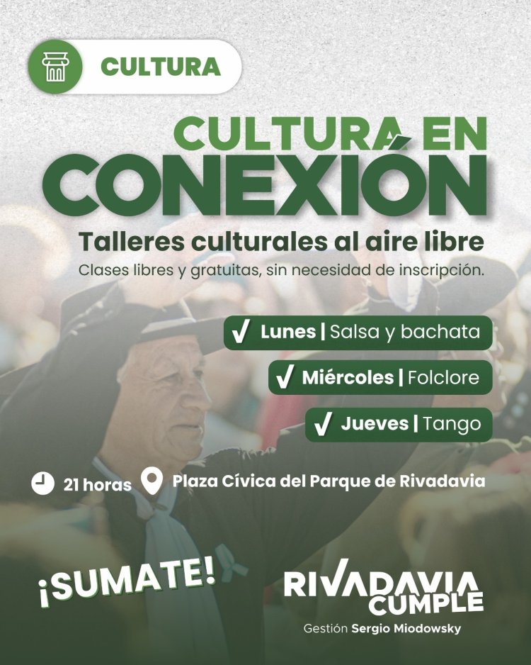 Los Talleres Culturales gratuitos continúan en el Parque de Rivadavia