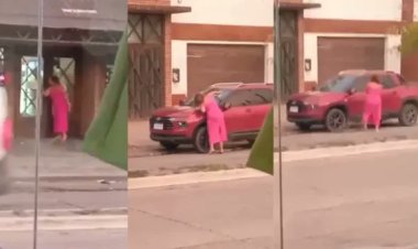 Una mujer destrozó a martillazos el parabrisas del auto de su ex en plena calle