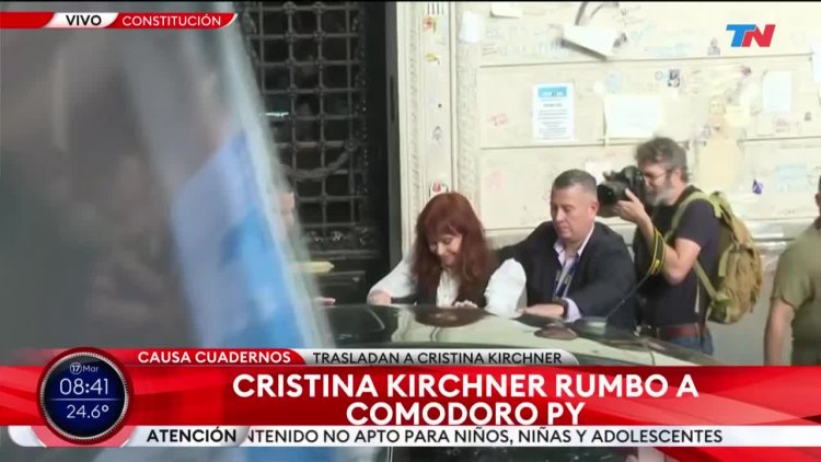 Así salió Cristina Kirchner de San José 1111 rumbo a Tribunales de Comodoro Py por la Causa Cuadernos