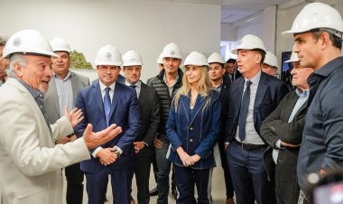 Karina Milei recorrió una calera en Sarmiento