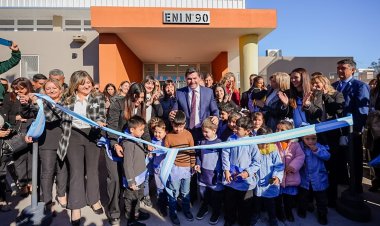 Orrego inauguró en Chimbas una nueva escuela y un ENI para fortalecer la educación pública