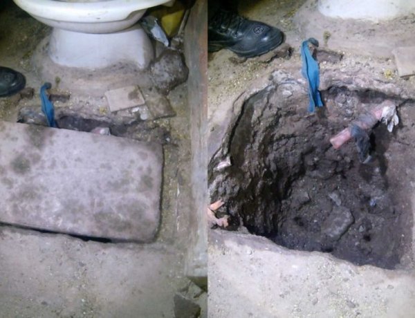 Descubrieron un túnel en un baño de una cárcel de máxima seguridad