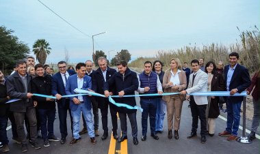 Orrego inauguró una repavimentación clave para Angaco y San Martín y anunció nuevos asfaltos