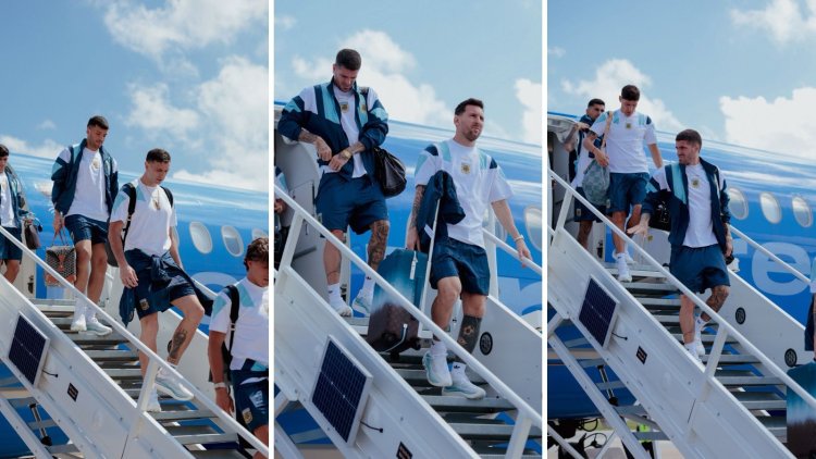La Selección argentina llegó a Dallas en la previa del partido ante Austria