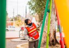 Rivadavia continúa embelleciendo sus barrios con trabajos de pintura en distintos sectores del departamento