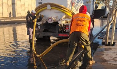 Anegamientos: Chimbas realiza tareas de desobstruccion de cunetas