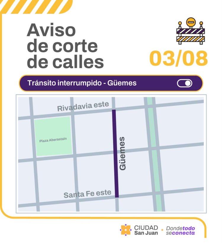 Capital informa cortes y desvíos de tránsito por obras en distintos frentes de trabajo