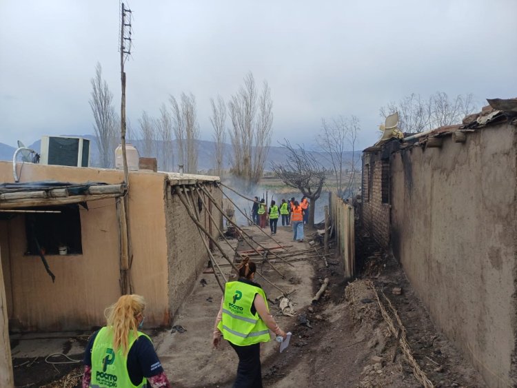 Pocito desplegó todos sus equipos ante la emergencia provocada por el Zonda y los incendios