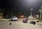 Brutal choque en Rawson dejó a tres motociclistas gravemente heridos