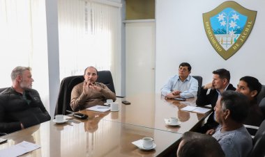 El intendente Espejo se reunió con empresas de áridos del río Jáchal, para coordinar acciones preventivas, ante pronósticos climáticos adversos