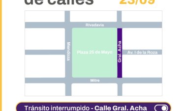 Este miércoles habrá reducción de calzada en calle General Acha por trabajos de repavimentación