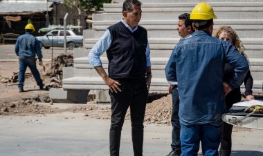 Pocito avanza en la construcción del Polideportivo Municipal de Zona Norte