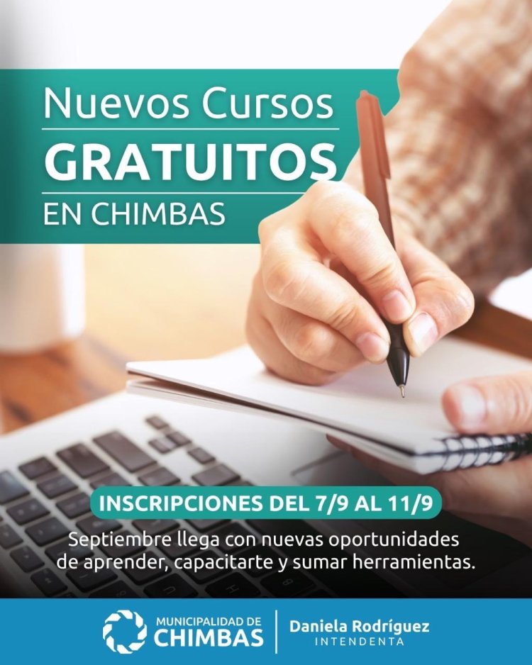 Chimbas abre las inscripciones para nuevos cursos gratuitos durante septiembre