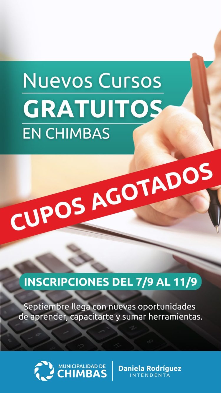 Chimbas completó los cupos de los cursos gratuitos de septiembre