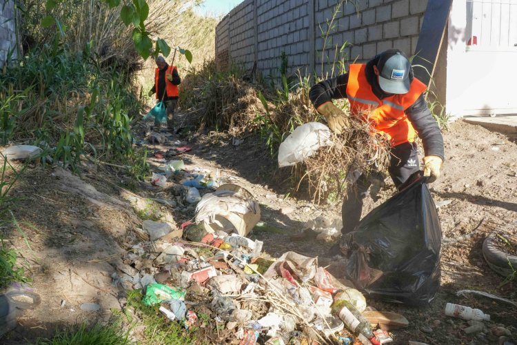 Chimbas realizó tareas de limpieza en canales de El Mogote Viejo para prevenir desbordes