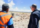 El vicegobernador Fabián Martín recorrió las obras de defensa hídrica en Barreal