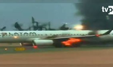 Terror en Perú: se incendió un avión de LATAM antes de despegar y evacuaron a los pasajeros