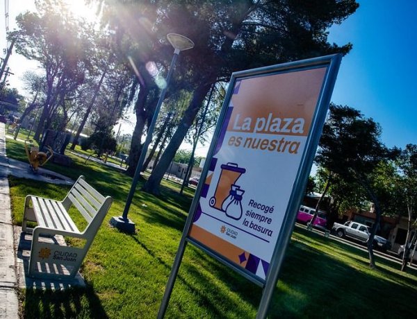 La Ciudad de San Juan continúa con el operativo de limpieza de plazas y espacios verdes