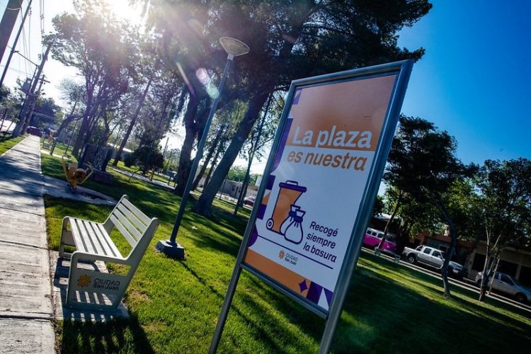 La Ciudad de San Juan continúa con el operativo de limpieza de plazas y espacios verdes